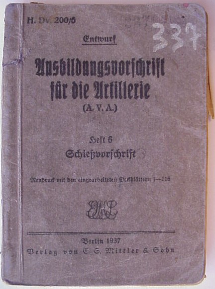 Ausbildungsvorschrift für die Artillerie